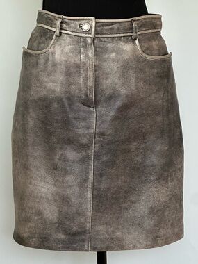 Siena Studio Gray Tones Suede Mini Skirt